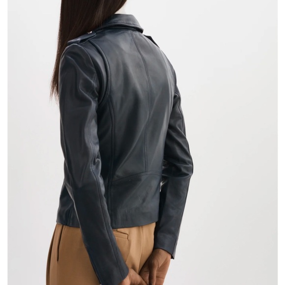 Lamarque HARPER FITTED LEATHER BIKER JACKET M - Picture 3 of 8